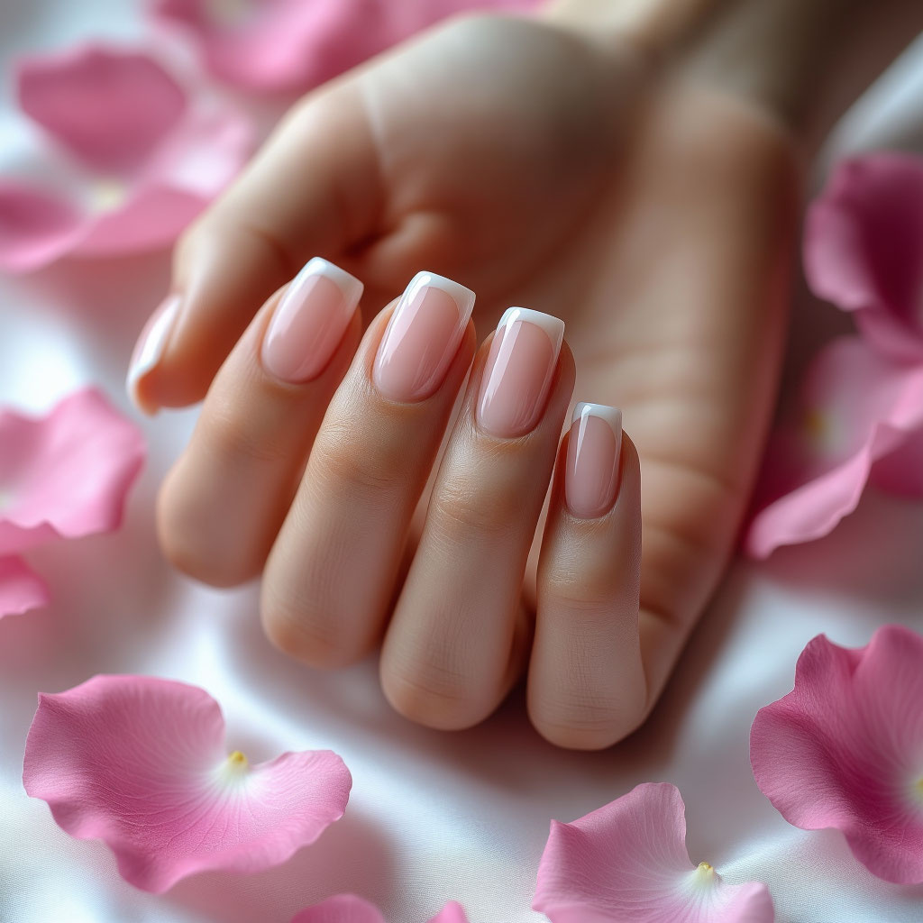 Нежно-розовый френч