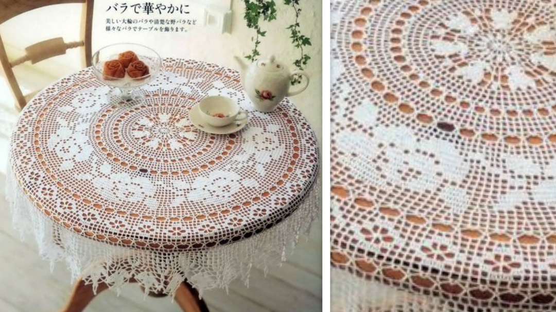 Круглая скатерть крючком 