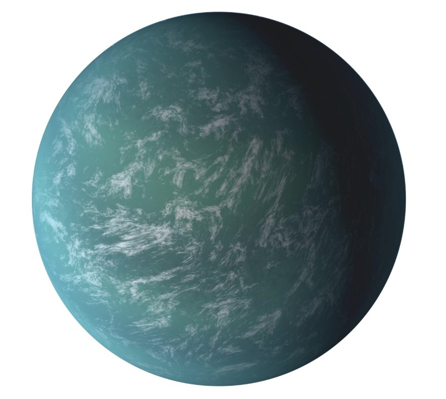 Иллюстрация экзопланеты Kepler 22-b.    
 Источник: NASA / Ames / JPL-Caltech  📷

