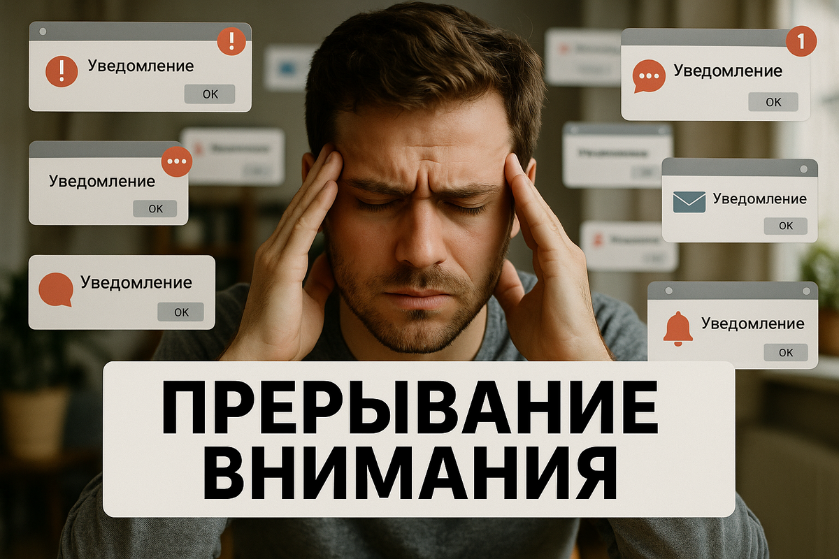 Уведомления разрывают нашу концентрацию
