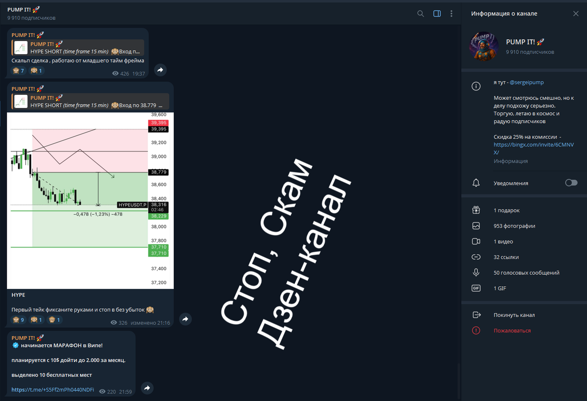 Телеграмм-канал мошенника