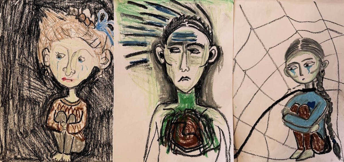 Серия рисунков: внутренний ребенок, тень папы и роль ребенка для папы