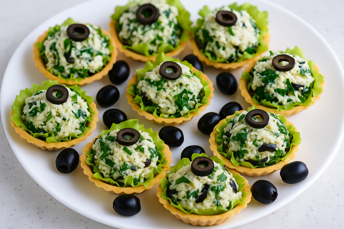 Сырный салат в тарталетках