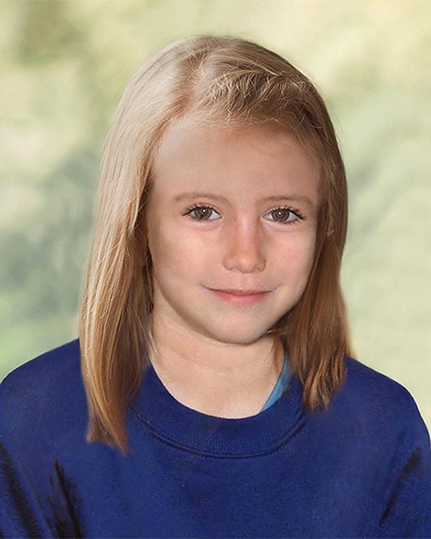 На фото лондонской полиции показано, как Мэдлин Макканн могла бы выглядеть в девять лет. Фото: Metropolitan Police