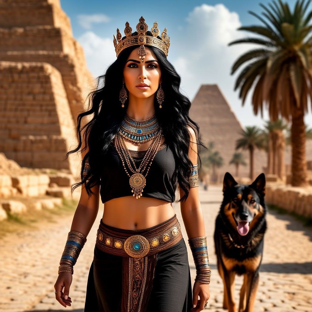 Гула со своим культовым животным - собакой (нейросеть)