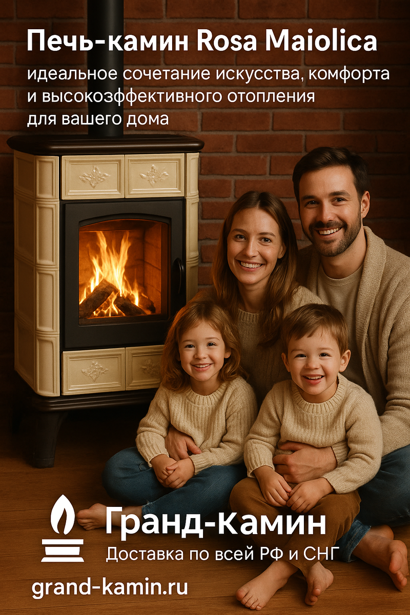    Печь-камин Rosa Maiolica: идеальное сочетание искусства, комфорта и высокоэффективного отопления для вашего дома Kamin