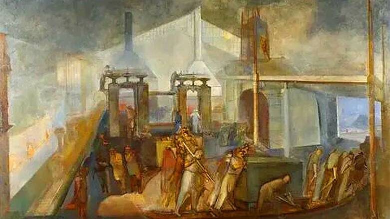    : Работа «Уральский металлургический завод» впервые была показана на выставке ОСТ в 1926 году, что вполне объясняет как ее тему, так и художественную манеру исполнения