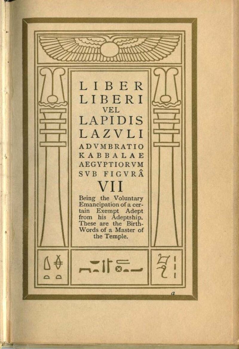 «Liber VII», изданная в сборнике «Телема».