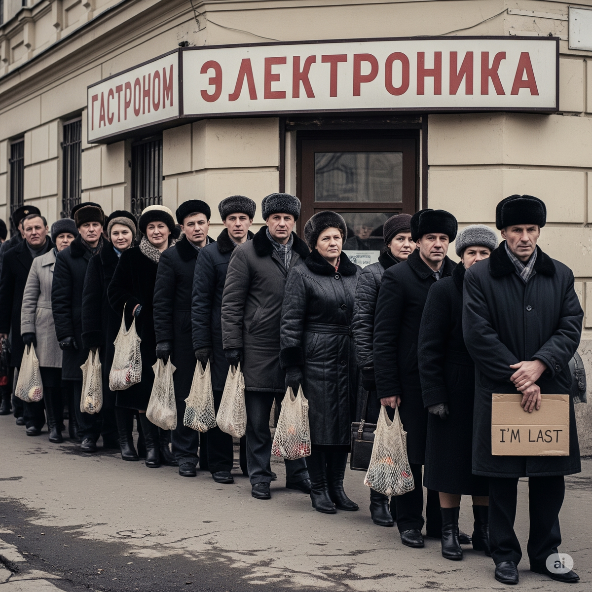 Очередь за колбасой или видеомагнитофоном — часть повседневной жизни, где даже незнакомцы становились собеседниками.