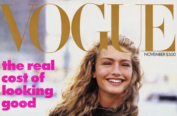 На первой обложке американского Vogue, выпущенной Анной Винтур в ноябре 1988 года, была изображена модель Микаэла Берку в украшенной драгоценностями куртке и джинсах. Мода.