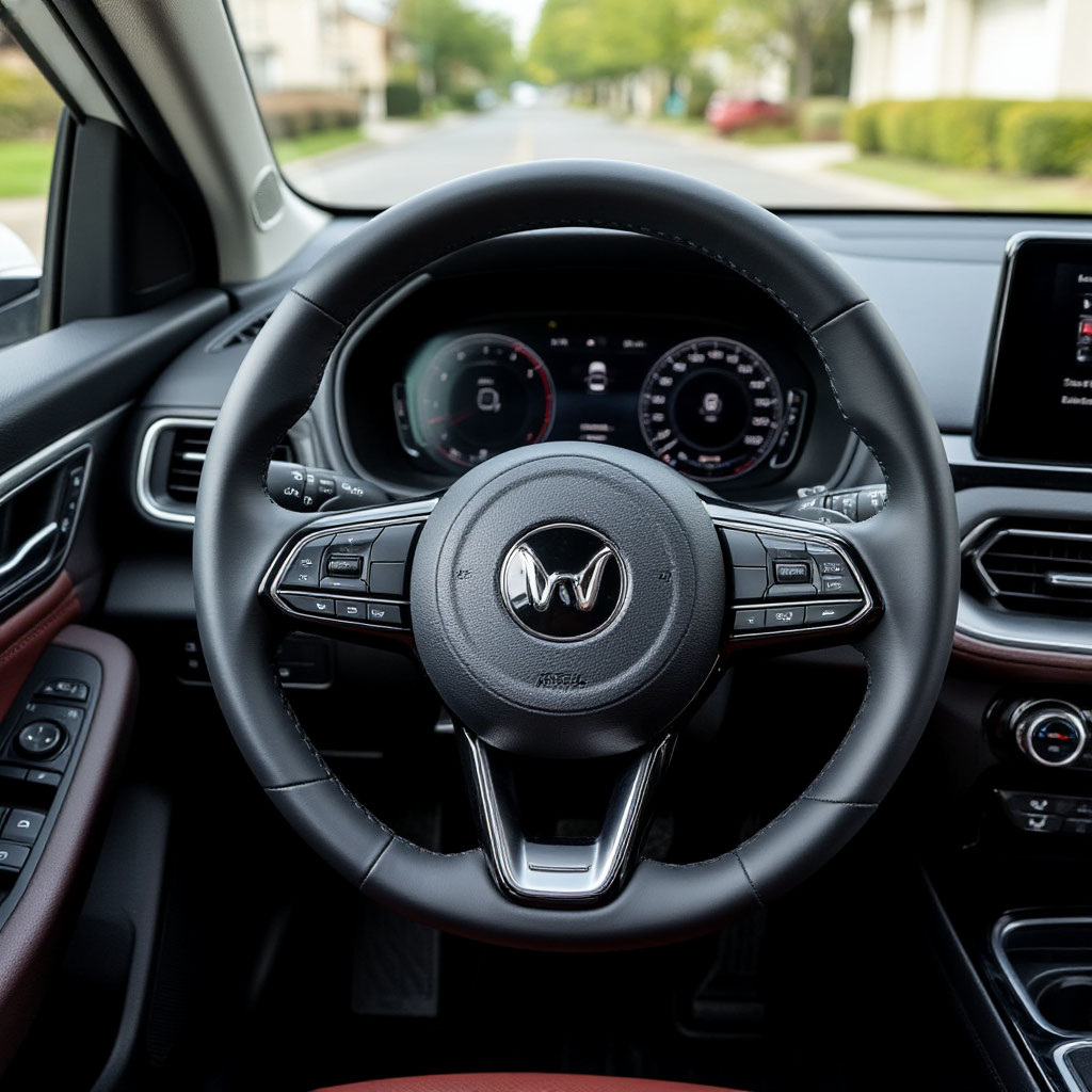 Руль, двигающийся без участия водителя. Источник: ИИ