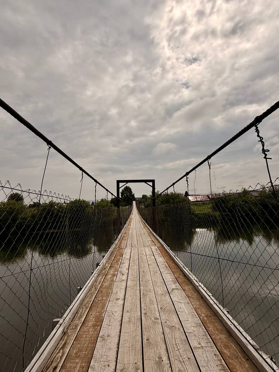 Подвесной мост в селе Посад. Пермский край. Ходим-едем