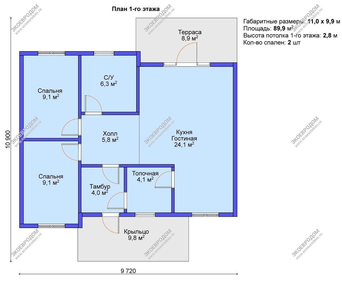Планировка дома "Рио"