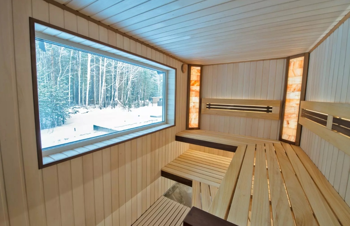 Отделка парной из липы, фото www.hamamnsk.ru