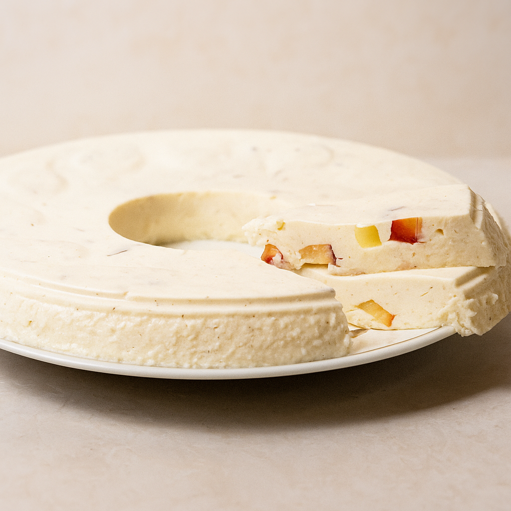 Бланманже с творогом и фруктами