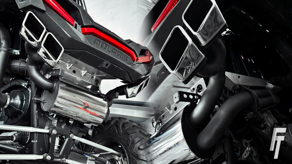 Трапецевидные насадки глушителя на Polaris RZR 1000 turbo