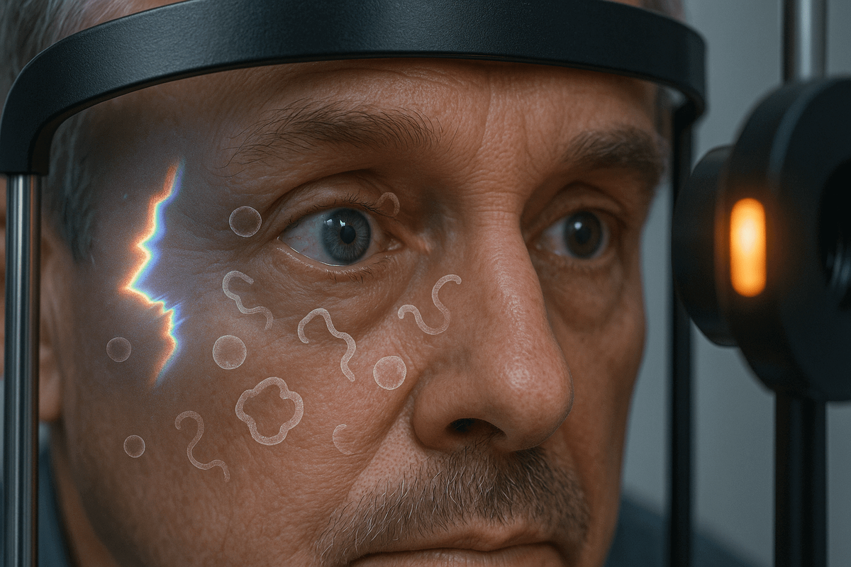    Часто возникающие пятна, вспышки и «мушки» могут быть симптомами офтальмологических заболеваний.