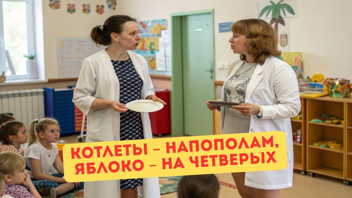 Она мне не даёт самой накладывать еду