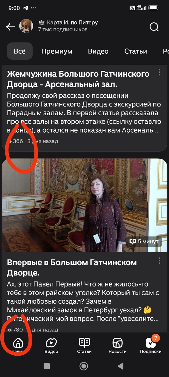 Скрин статистики канала с весьма скромными цифрами дочиток. 