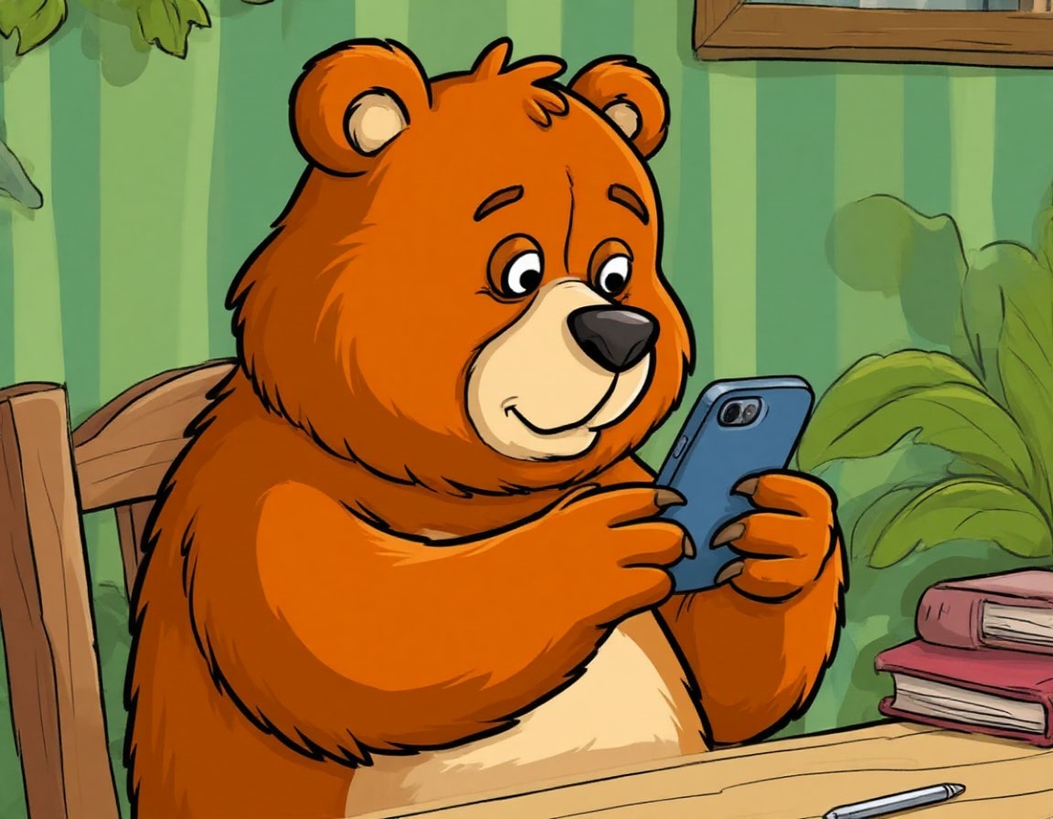 Ленивый Миша играет в Brawl Stars, иллюстрация ИИ Шедеврум