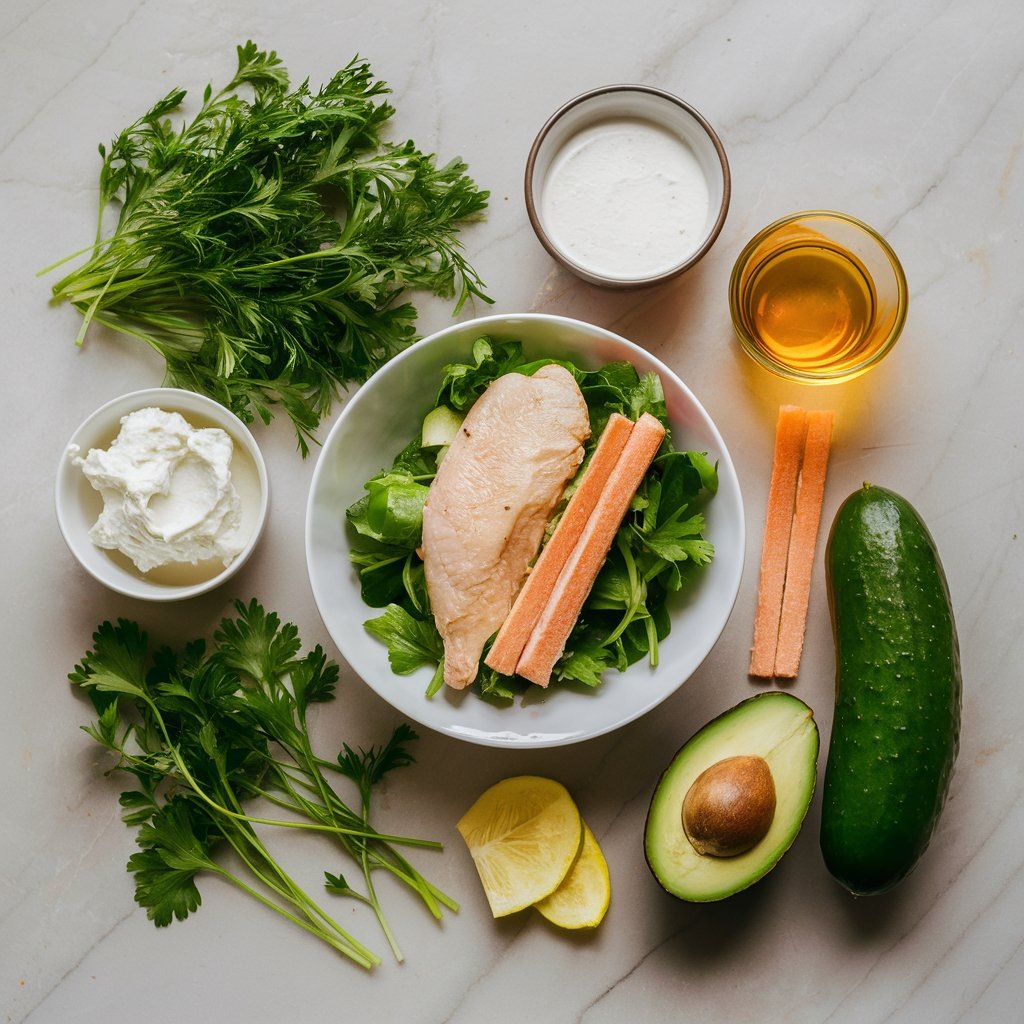 Салат с курицей и крабовыми палочками 