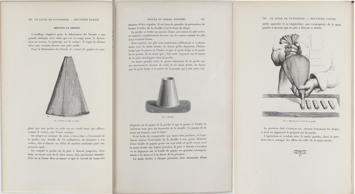 Кондитерский мешок в «Книге о выпечке» Жюля Гуффе, 1873 г.