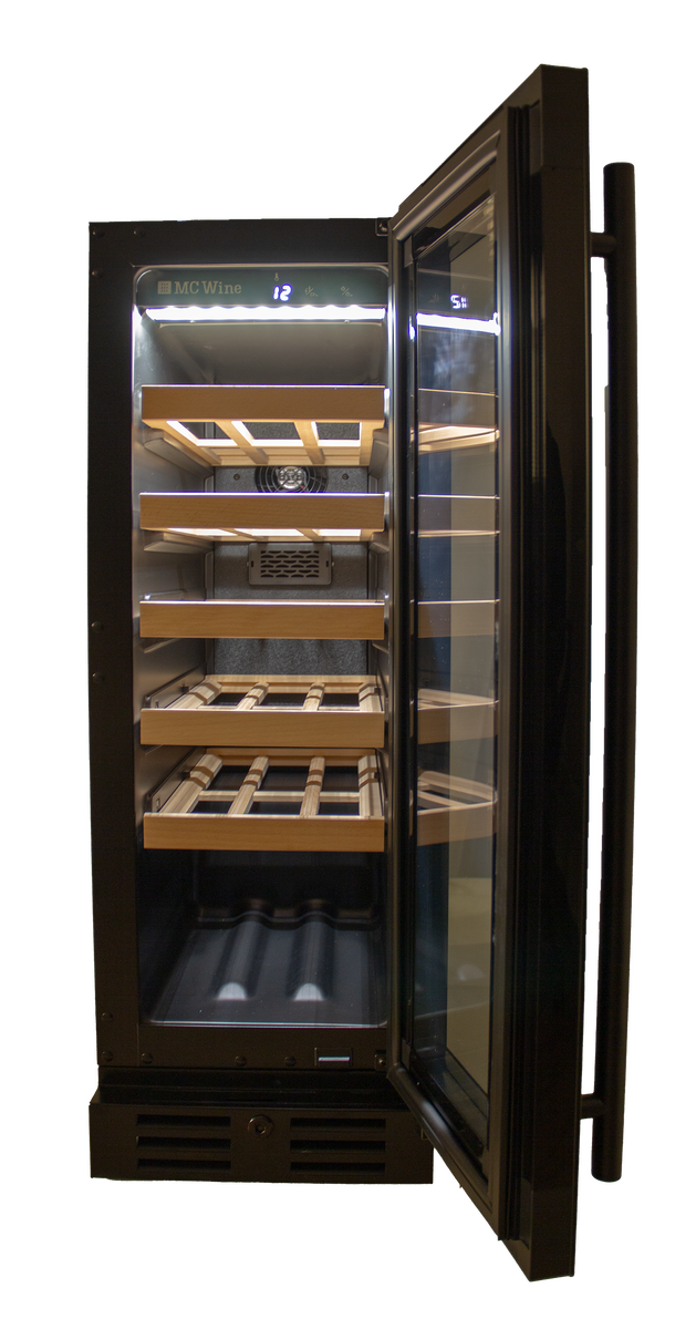 Наличие нескольких температурных зон делает винный шкаф универсальным. На данный момент производители могут предложить модели с одной (монотемпературные), двумя и тремя температурными зонами в одном винном шкафу. Использование одного компрессора снижает и шум, и энергопотребление, если сравнивать с несколькими винными шкафами с одной температурной зоной. Каждую зону можно настроить на разные температуры и хранить в них разные сорта вин.