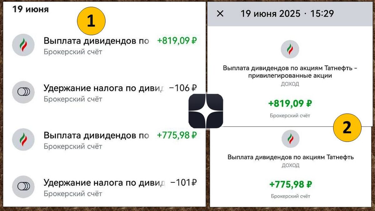 Пришли выплаты (дивиденды ) по акциям ТАТНЕФТЬ. 19 июня 2025 г.