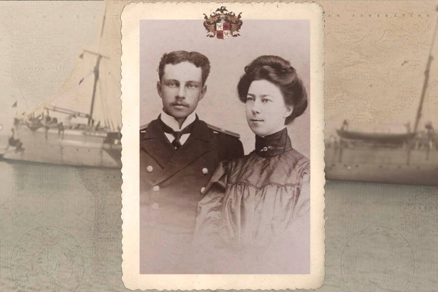 Лев Петрович и Елена Александровна Муравьевы, 1905 год