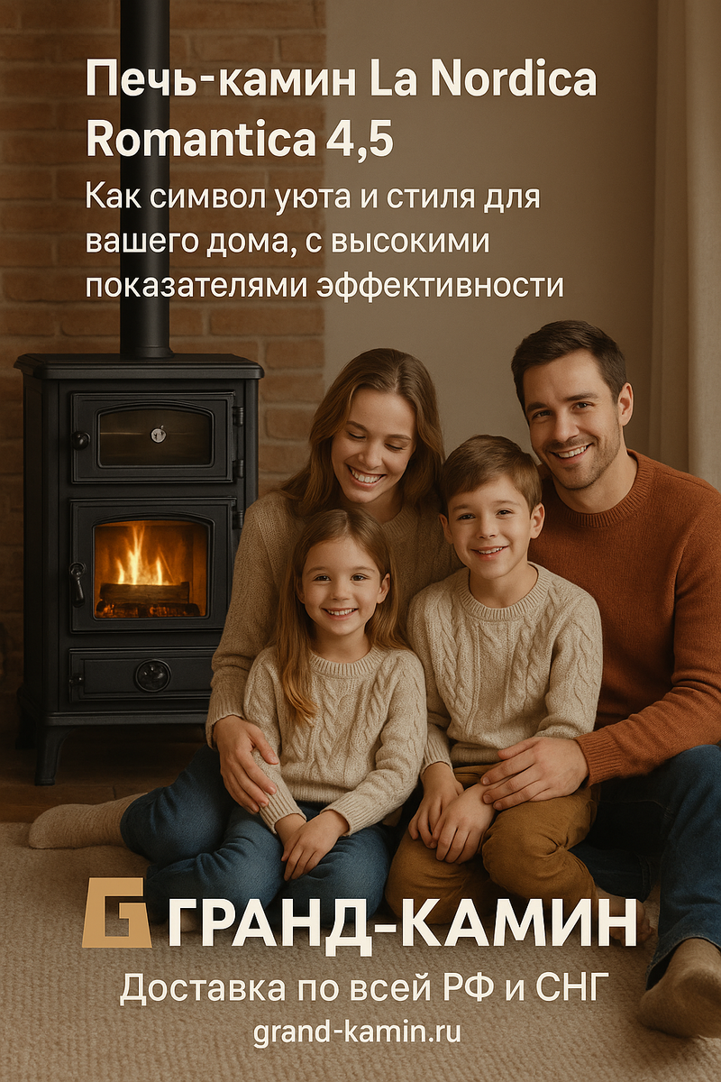    Печь-камин La Nordica Romantica 4,5 как символ уюта и стиля для вашего дома с высокими показателями эффективности Kamin