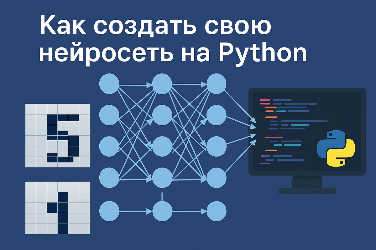 Визуальная схема простой нейросети