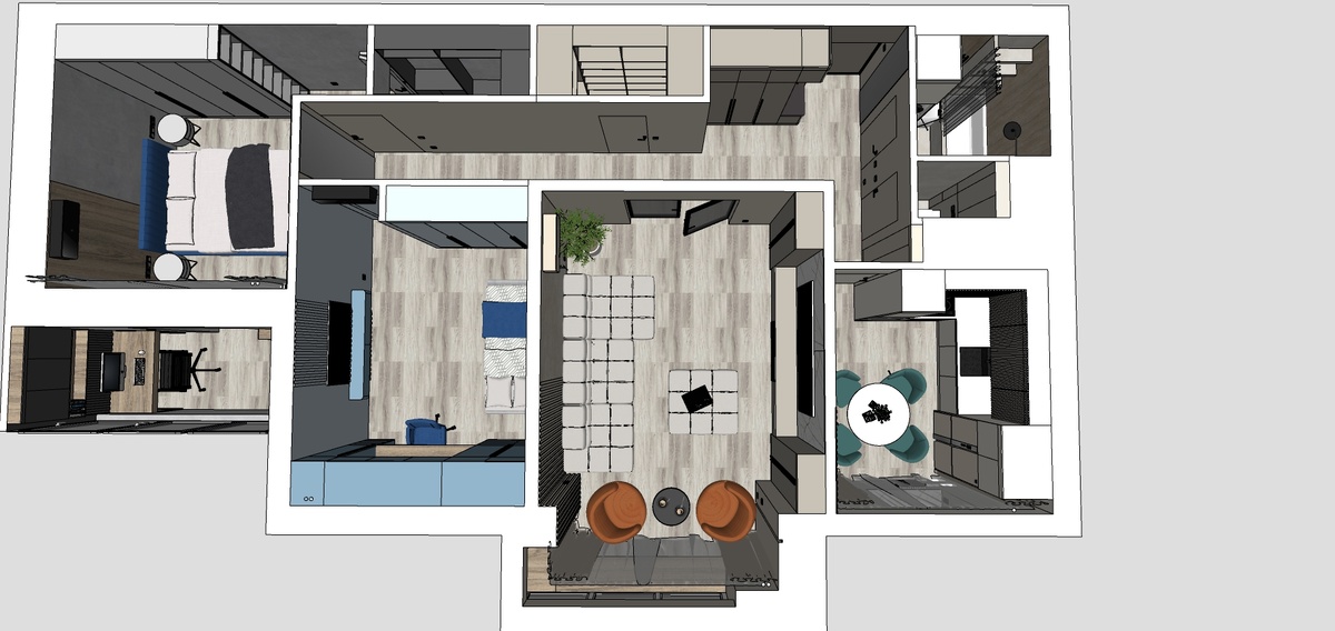 Планировочное решение квартиры 85 м2 в Москве на Беломорской (наша работа 2025-ого года).
