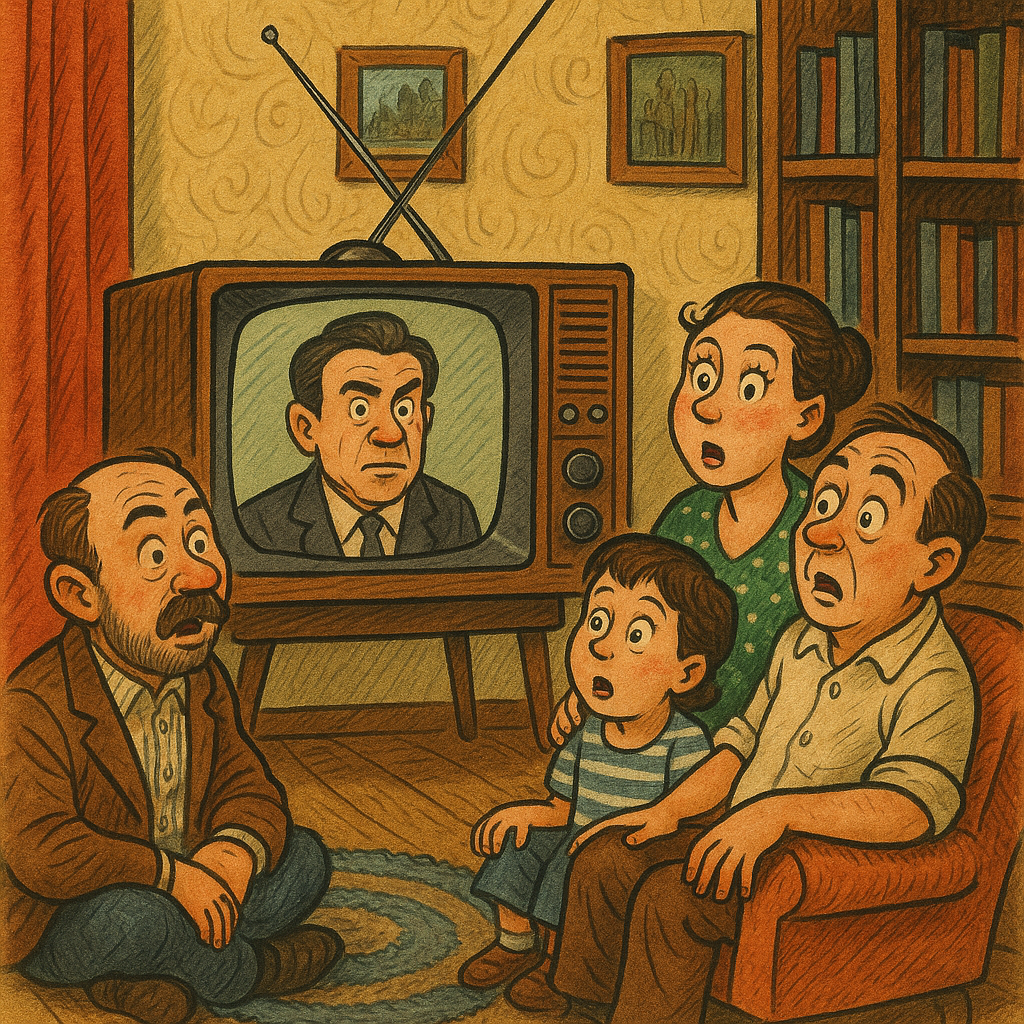 Простая советская семья, впервые увидела....Рейгана??? по ТВ.