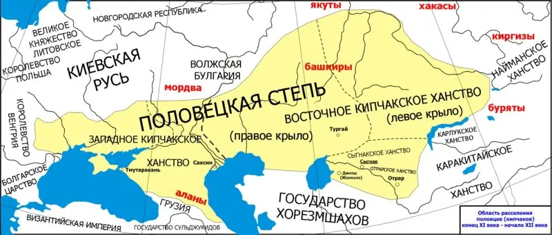 Карта расселения половцев.