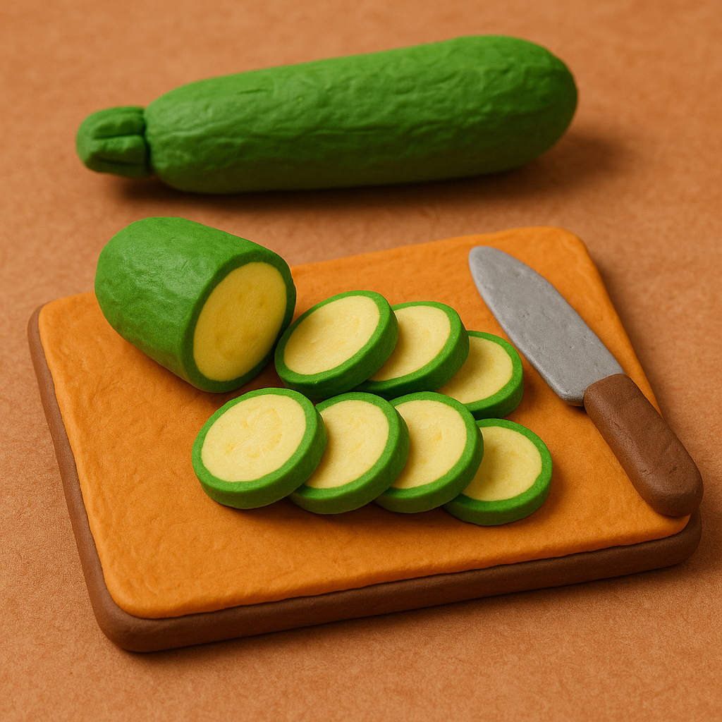 Нарезаем кабачки