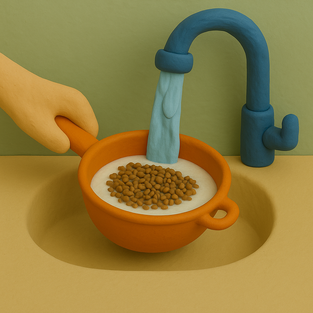 Промываем гречку