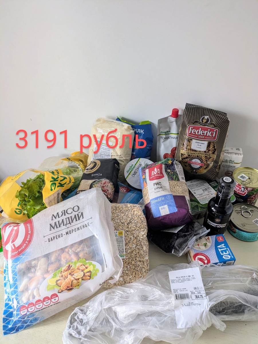 Купленные продукты. Фото: дзен-канал История одного ремонта и что было после.