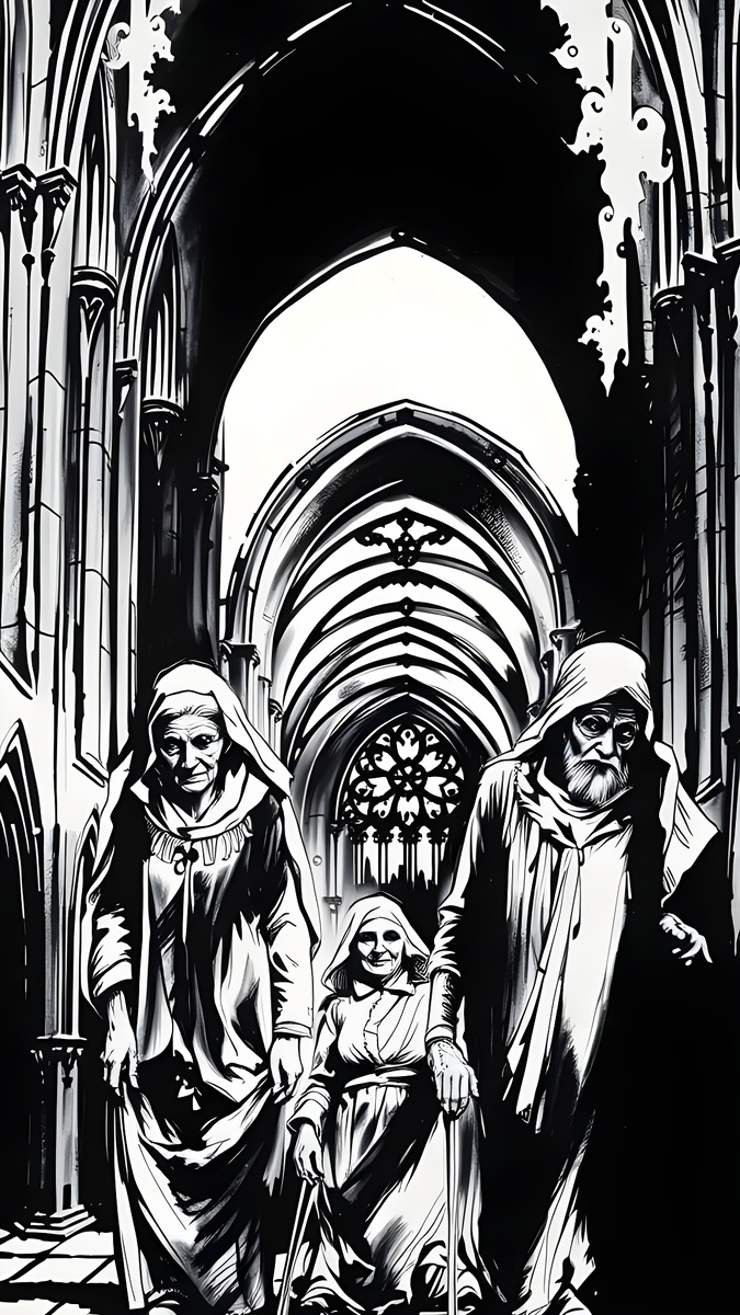 Чёрно-белое. Иллюстрация создана с помощью нейросетей DreamAl и Flux Schnell и программы Photoshop.