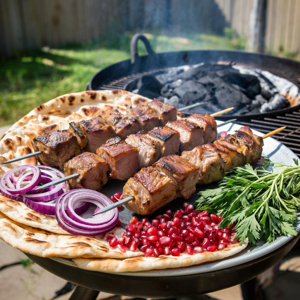 Жареный мцвади с лавашом и гранатом: вкус лета, который хочется попробовать прямо сейчас!