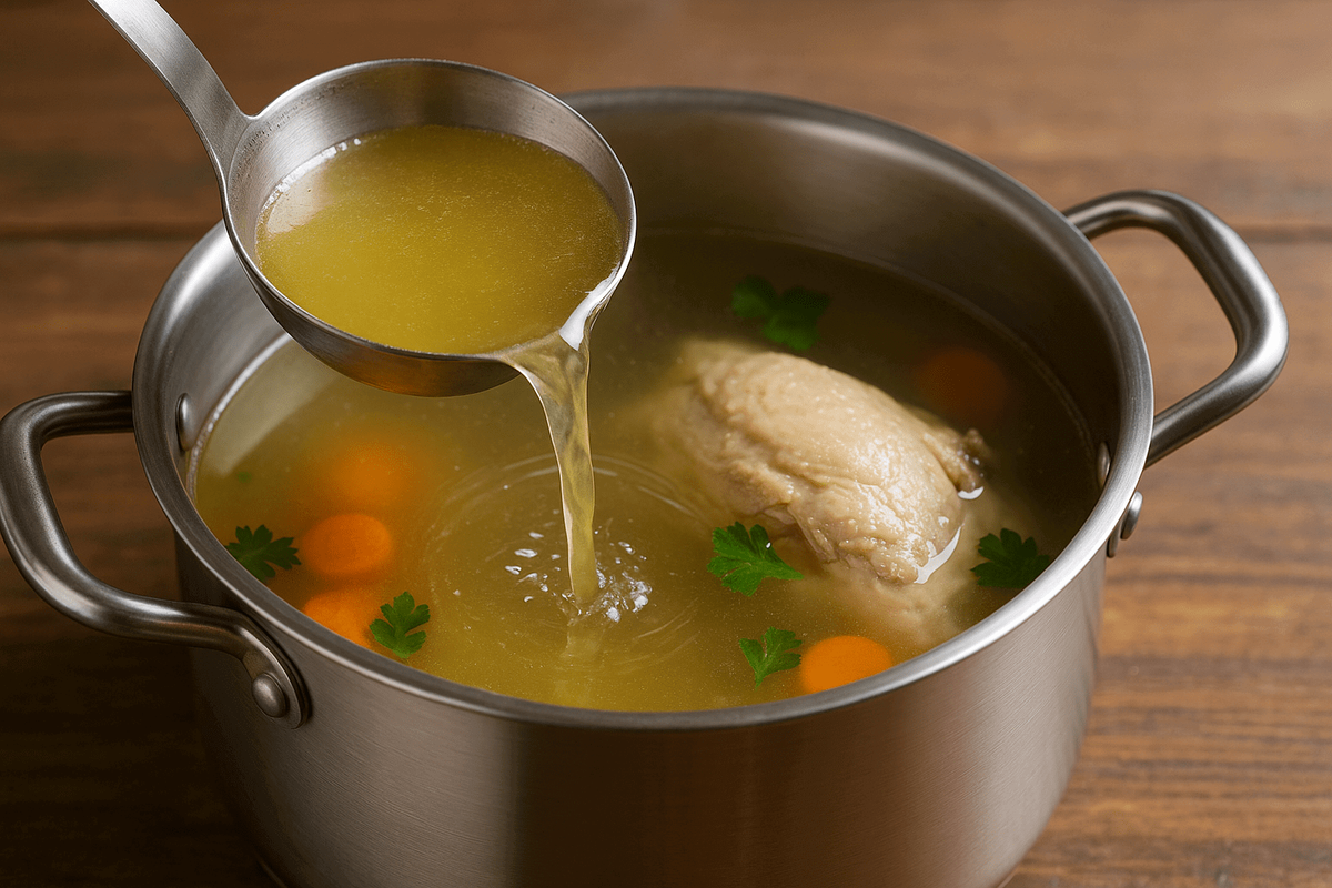    Сливать первый бульон особенно важно при варке курицы, свинины или костей — тех продуктов, в которых может быть много «лишнего».