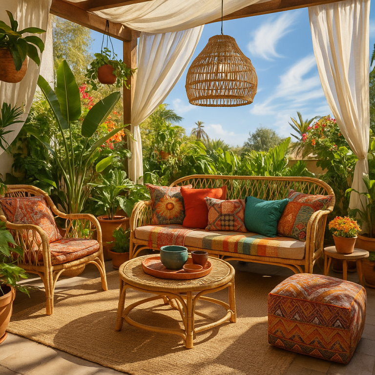    Преобразите своё пространство: Тренды boho-патио 2025 — уют, стиль и секреты с ротанговой мебелью! Loza