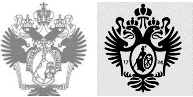 Герб РФ с крестами и без. Фото из открытого доступа.