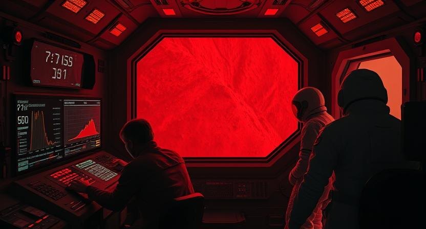 Алексей у аварийного поста, не отрываясь от экранов с падающим давлением и аномальным пиком