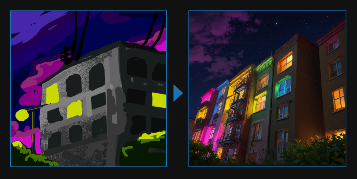 Вариант генерации домика в Krea