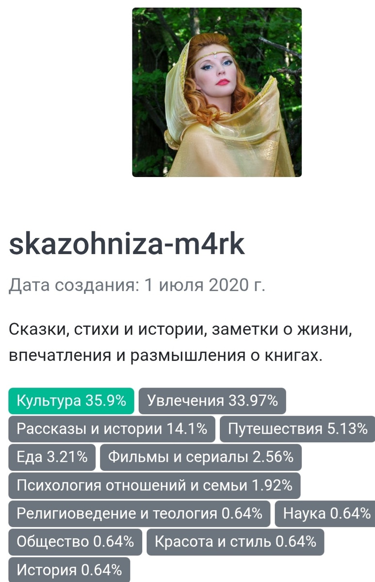 Рубрики на моем канале согласно Дзенстату