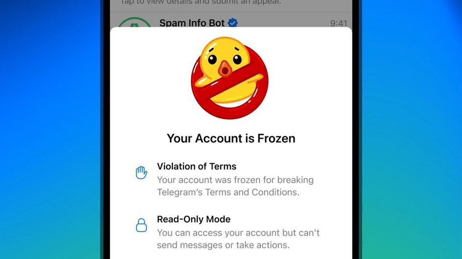 Заморозка телеграм аккаунта