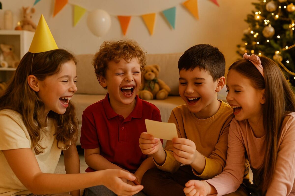 Дети смеются над загадками