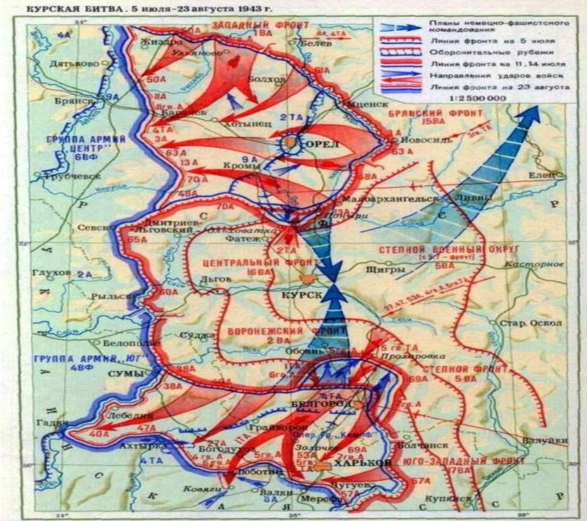 Курская битва на карте. Изображение из открытых источников