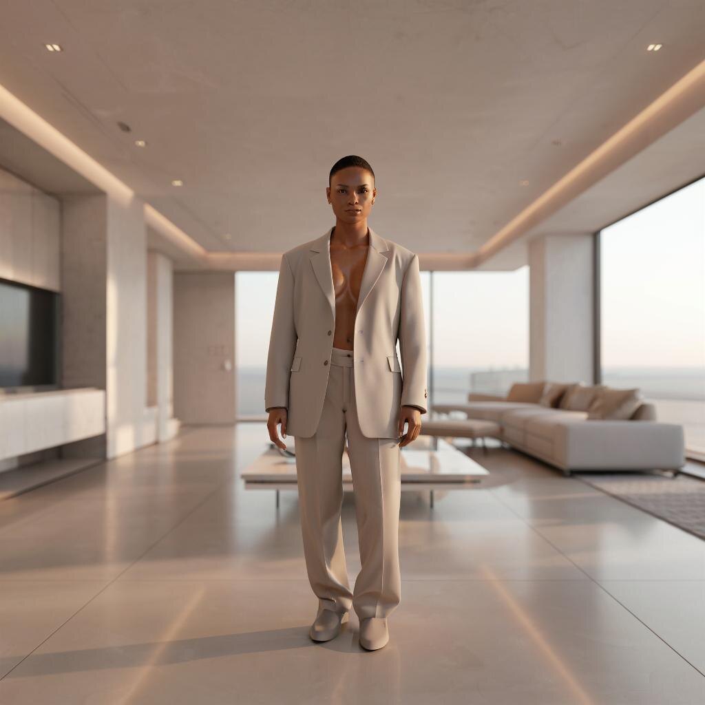 Так ИИ видит идеального человека в идеальной квартире)