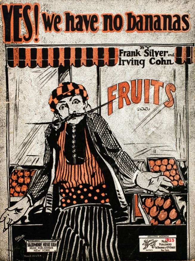 Нотное издание оригинала песни о бананах, 1923 год